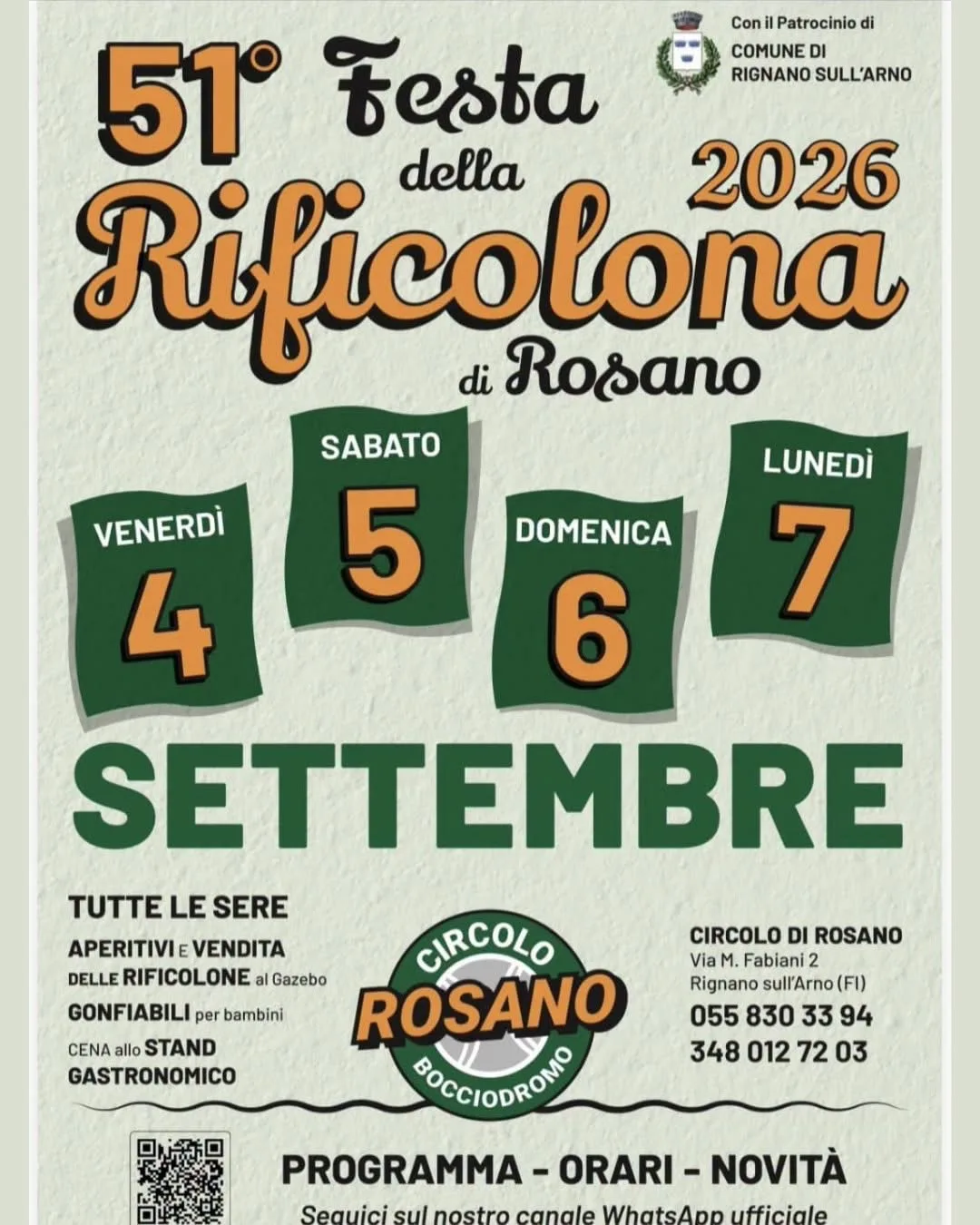 Locandina 51ª Festa della Rificolona di Rosano 2026 a Rignano sull'Arno (Firenze)