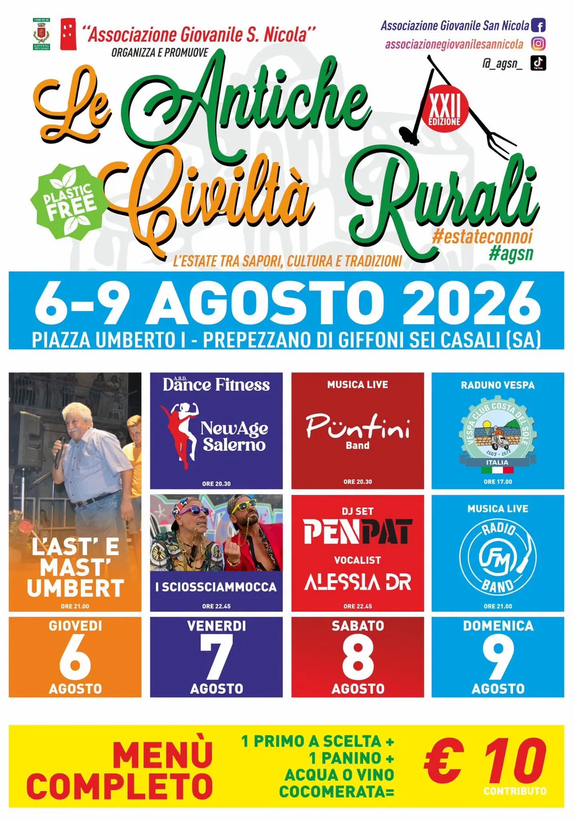Locandina Raduno Vespa Club Costa d’Amalfi — Le Antiche Civiltà Rurali a Giffoni Sei Casali (Salerno)