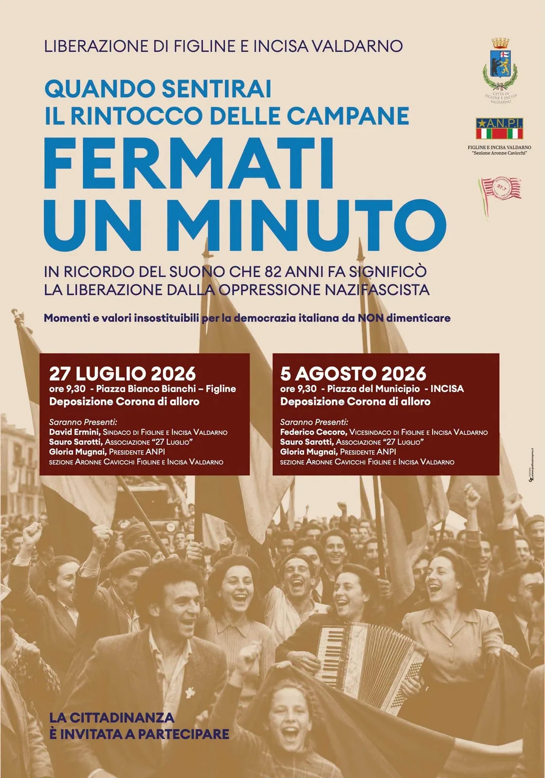Locandina Deposizione corona di alloro — Figline 2026 a Figline e Incisa Valdarno (Firenze)