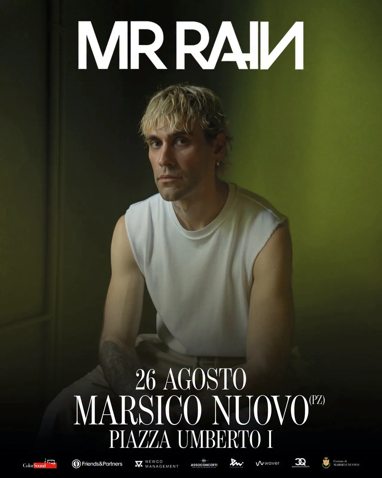 Locandina Concerto di Mr Rain 2026 a Marsico Nuovo a Marsico Nuovo (Potenza)