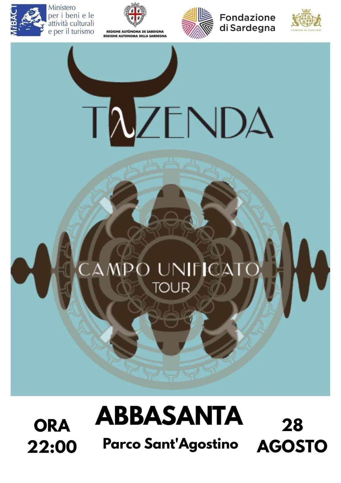 Locandina Tazenda Campo Unificato Tour 2026 a Abbasanta (Nuoro)