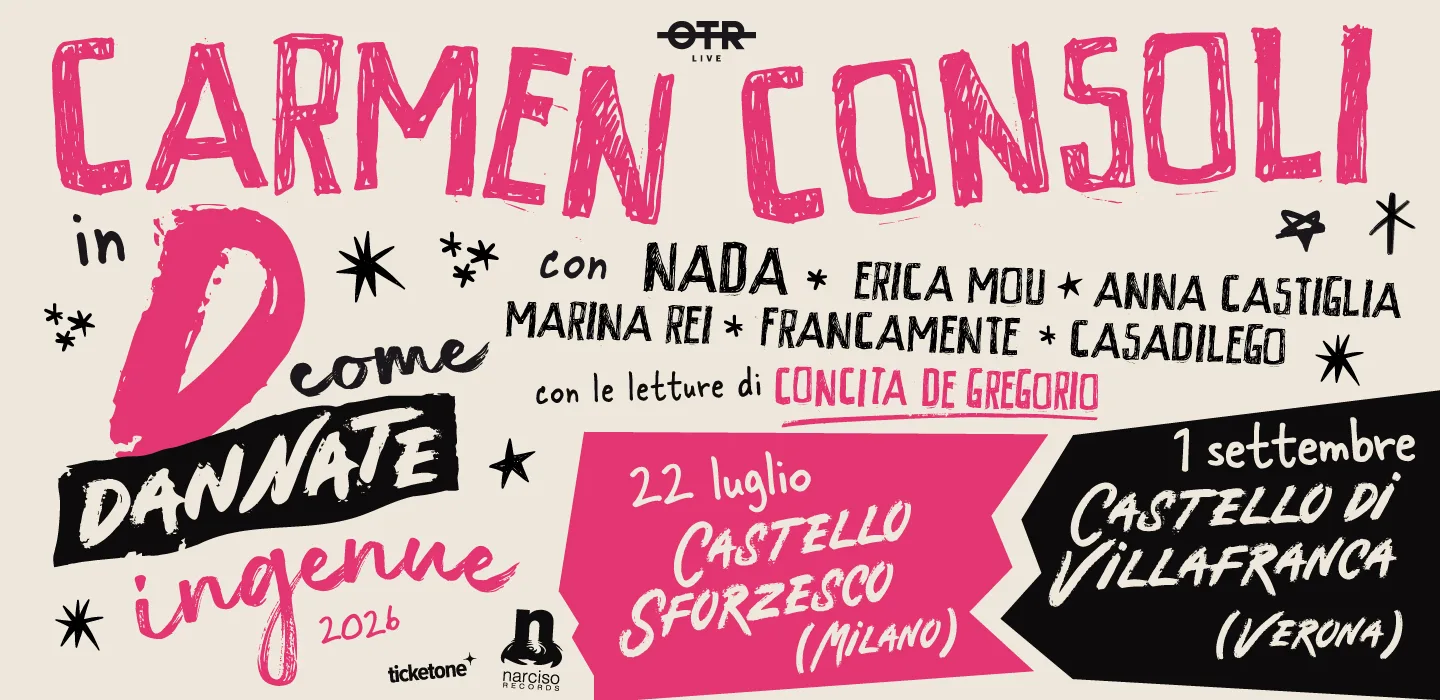 Locandina Carmen Consoli in D come Dannate 2026 a Milano (Milano)