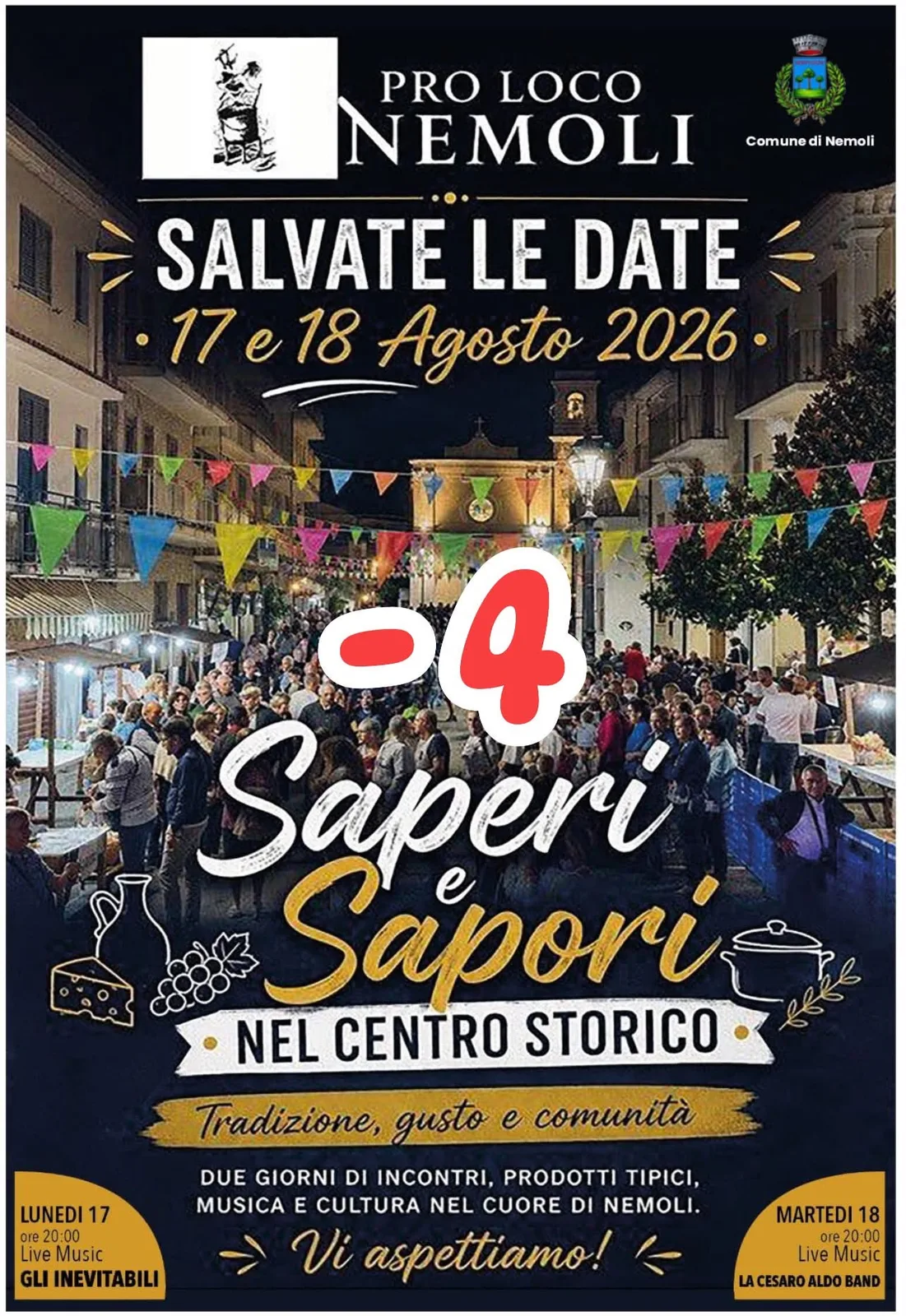 Locandina 4ª Saperi e Sapori nel Centro Storico 2026 a Nemoli (Potenza)