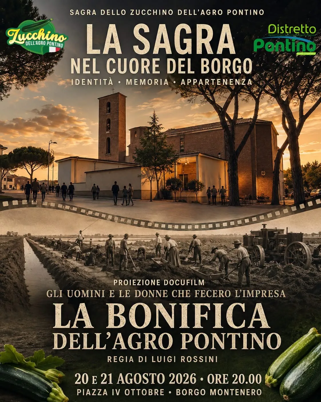 Locandina La bonifica dell'Agro Pontino — Docufilm 2026 a San Felice Circeo (Latina)
