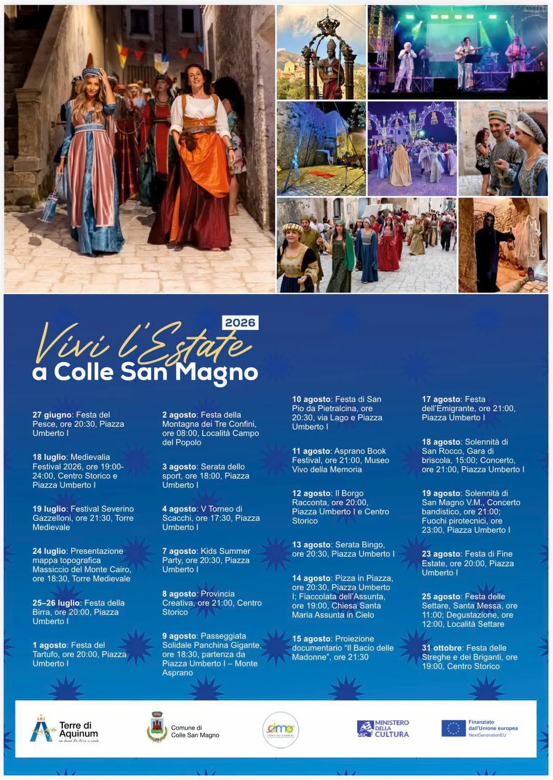 Locandina Festa di Fine Estate 2026 a Colle San Magno (Frosinone)