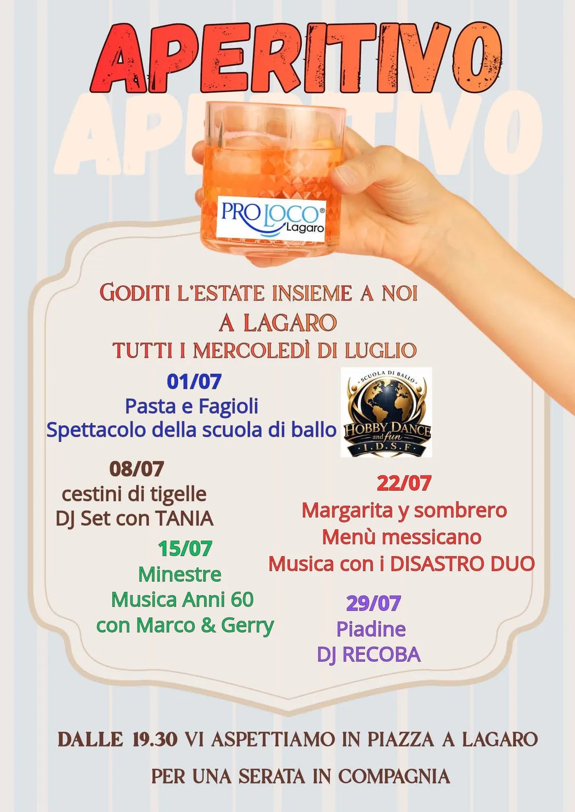 Locandina Aperitivo a Lagaro — Menù messicano 2026 a Castiglione dei Pepoli (Bologna)