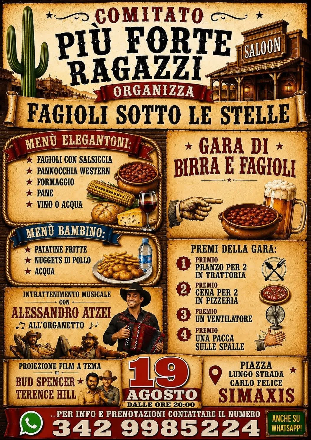 Locandina Fagioli sotto le stelle 2026 a Simaxis (Oristano)