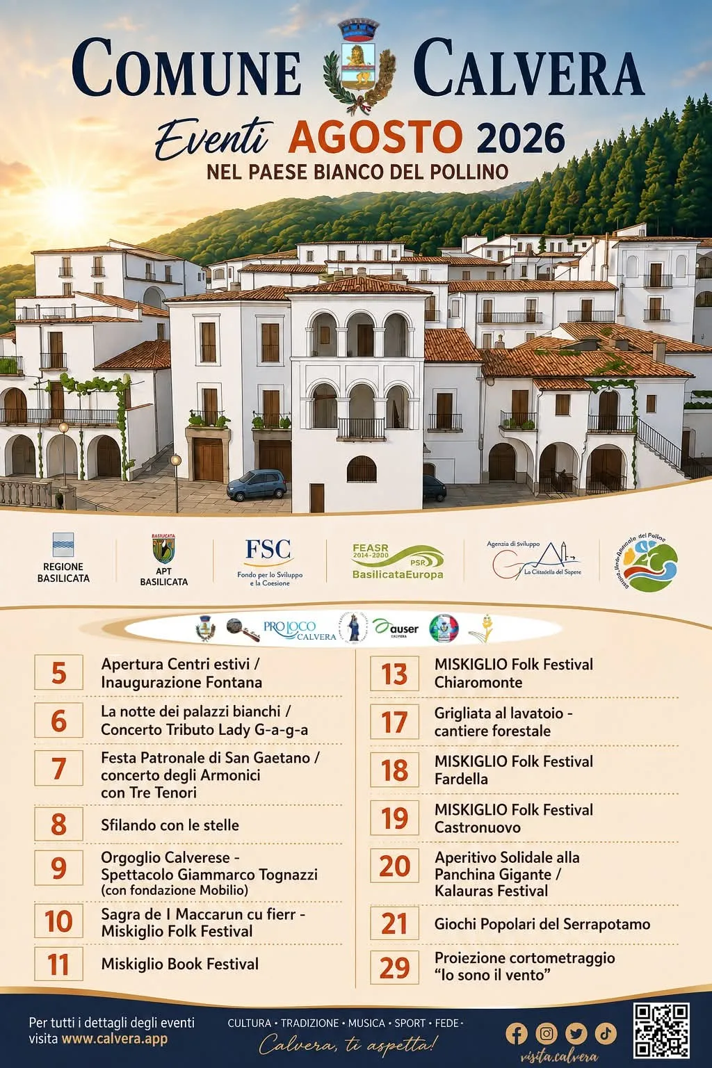 Locandina Festa Patronale di San Gaetano 2026 a Calvera (Potenza)