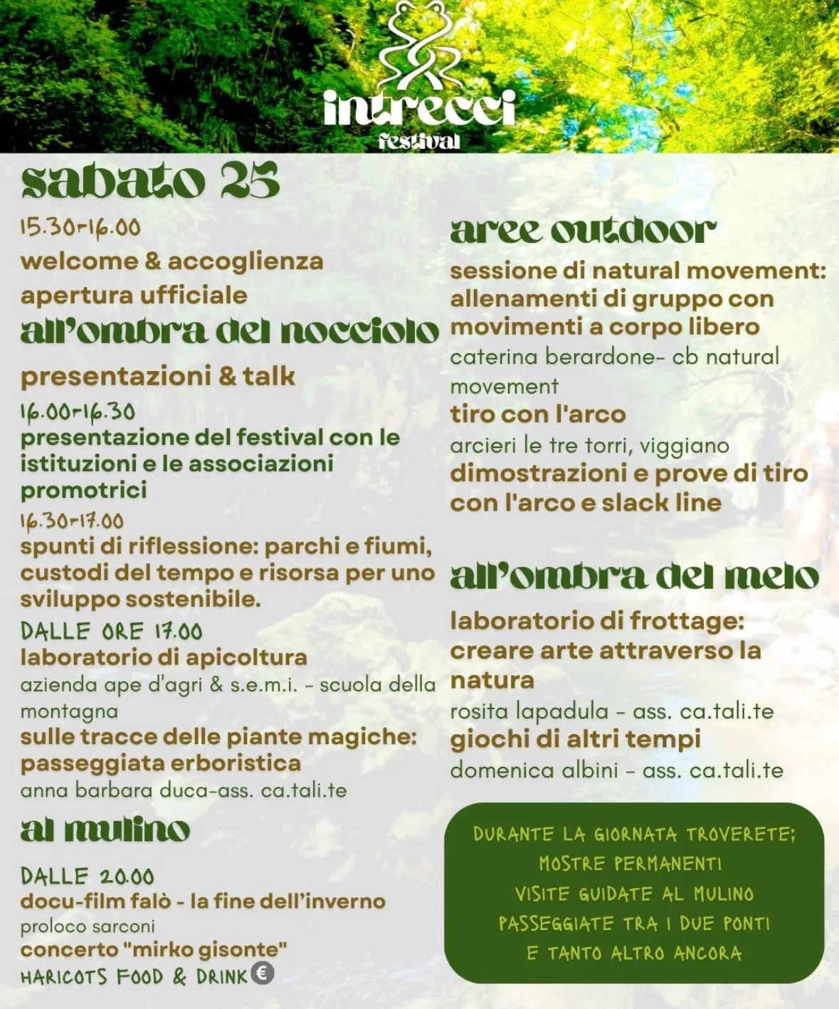 Locandina Intrecci Festival 2026 all'ombra del nocciolo a Sarconi (Potenza)