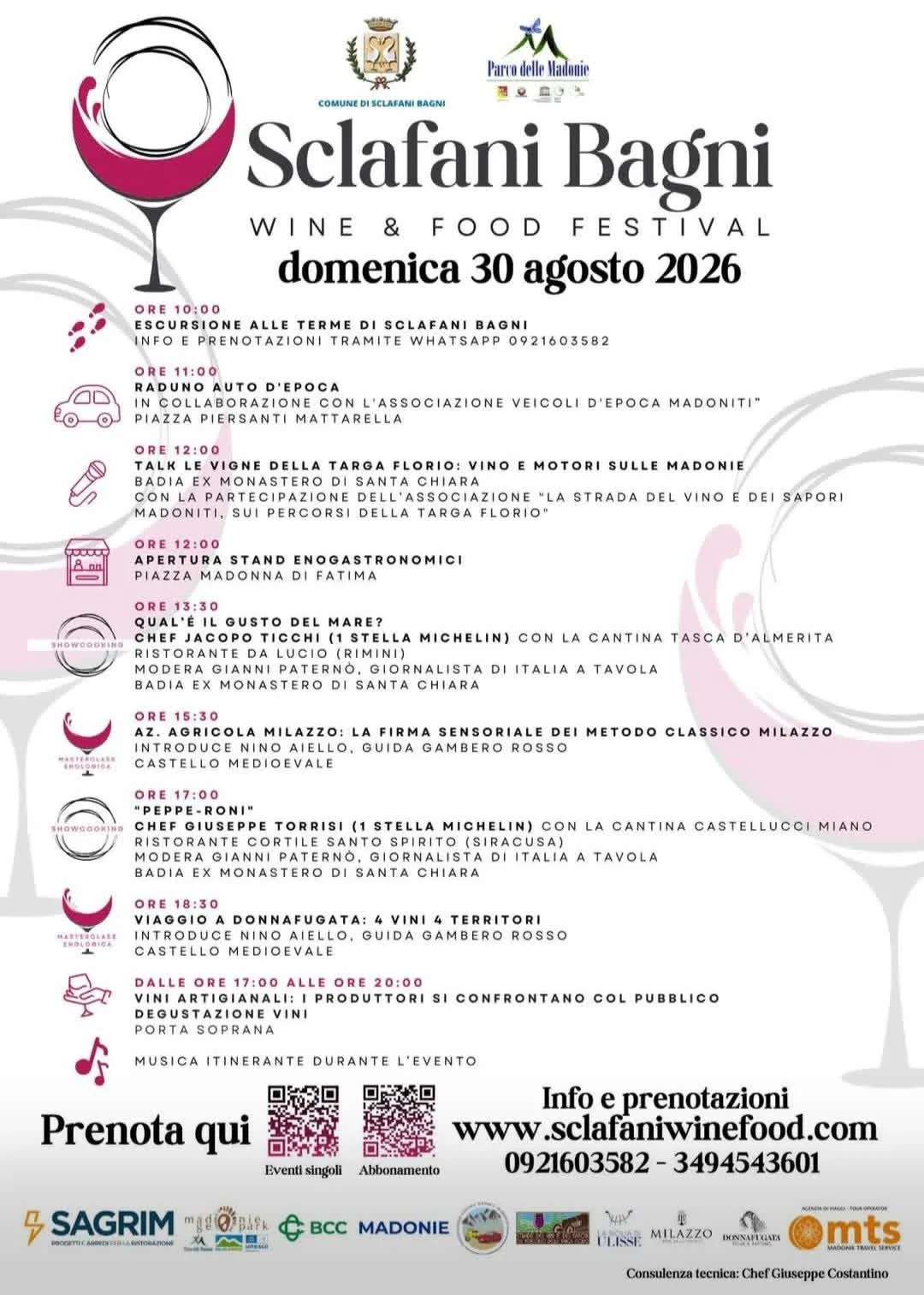 Locandina Sclafani Bagni Wine & Food Festival 2026 a Sclafani Bagni (Palermo)