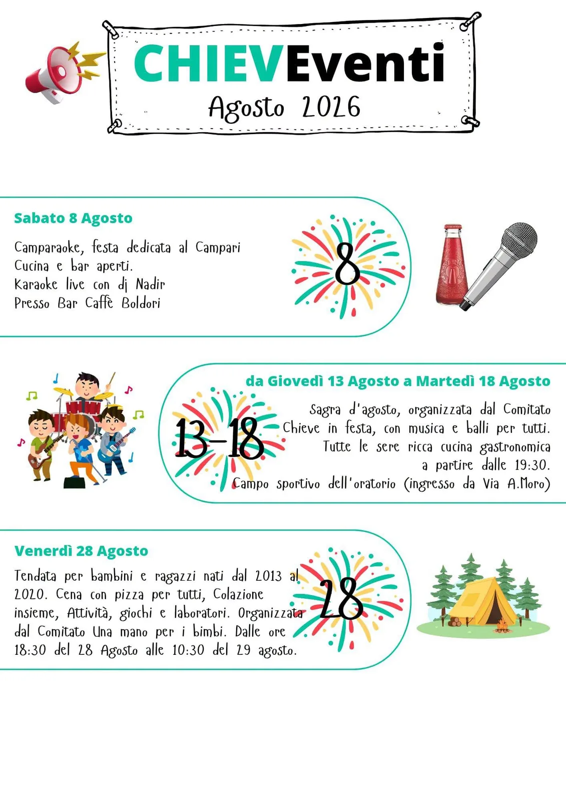 Locandina Camparaoke — Karaoke con DJ Nadir 2026 a Chieve (Cremona)