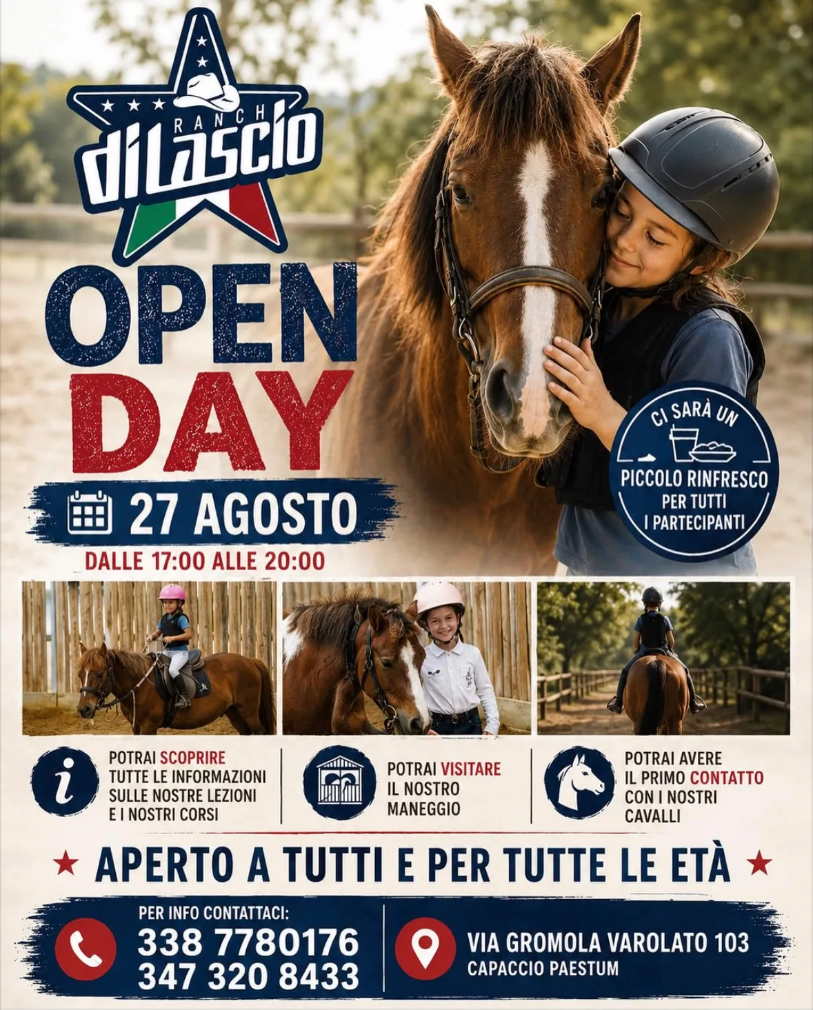 Locandina Ranch diLascio Open Day 2026 a Capaccio Paestum (Salerno)