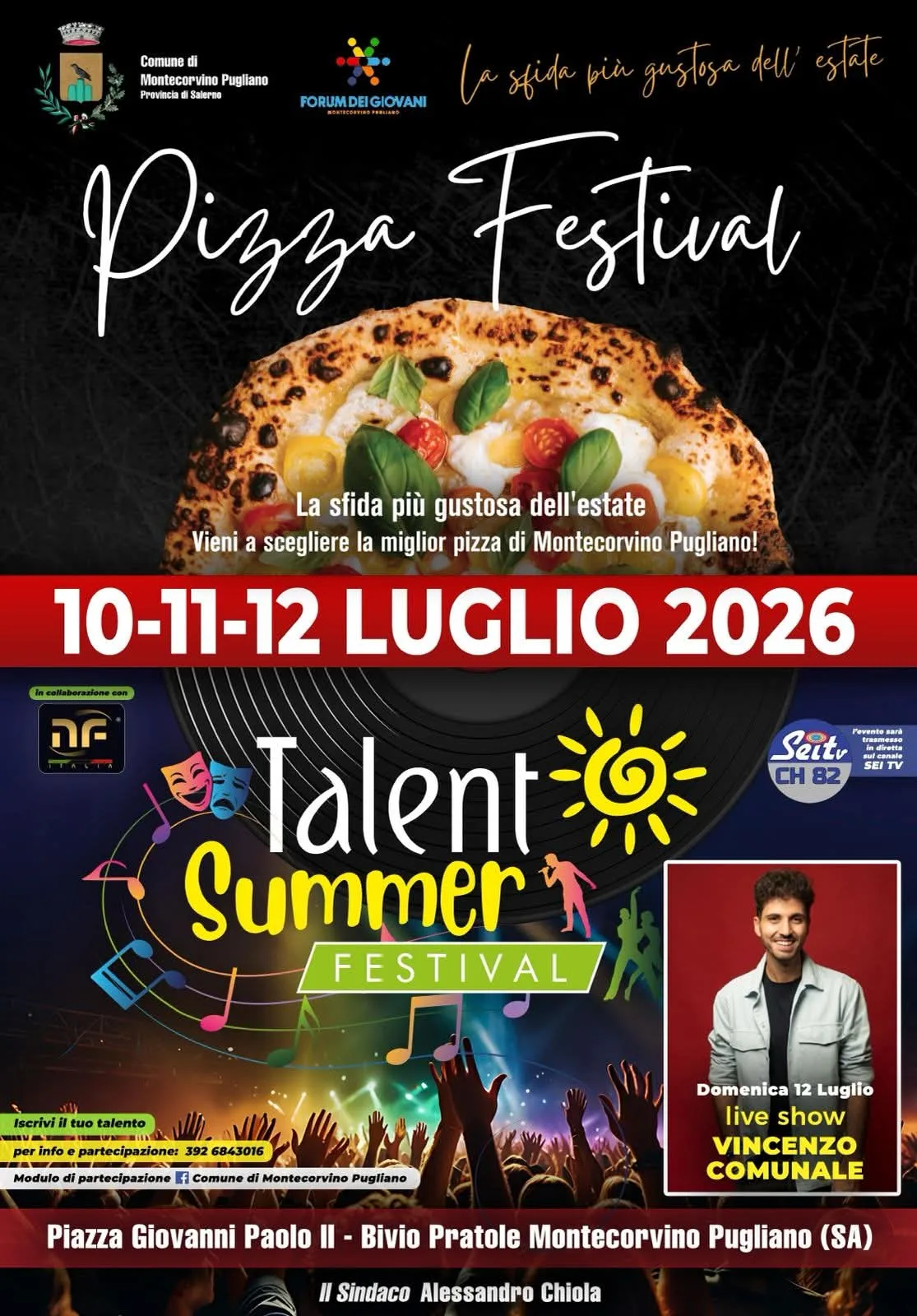 Locandina Pizza Festival 2026 a Montecorvino Pugliano a Montecorvino Pugliano (Salerno)