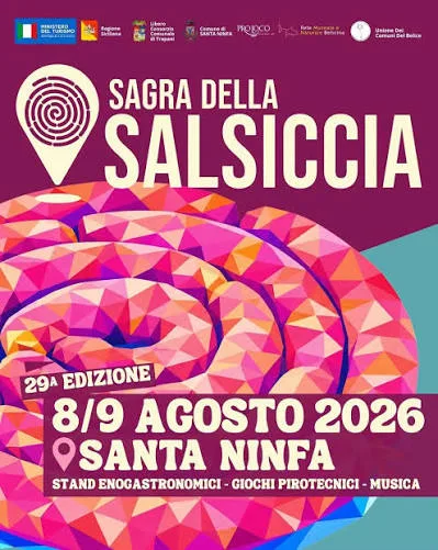 Locandina 29ª Sagra della Salsiccia 2026 a Santa Ninfa (Trapani)