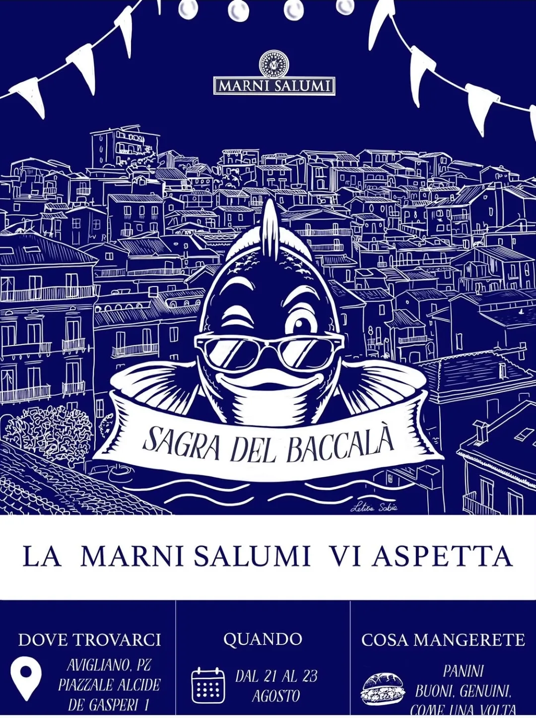 Locandina Sagra del Baccalà 2026 a Avigliano (Potenza)