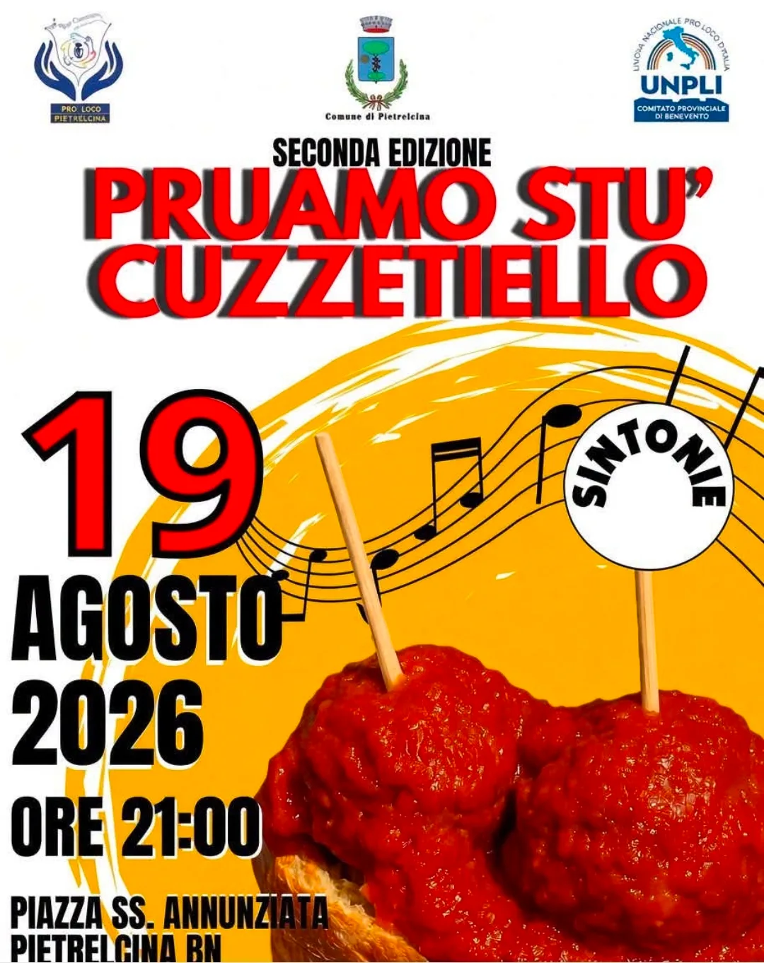 Locandina 2ª Edizione Pruamo Stu' Cuzzetiello 2026 a Pietrelcina (Benevento)