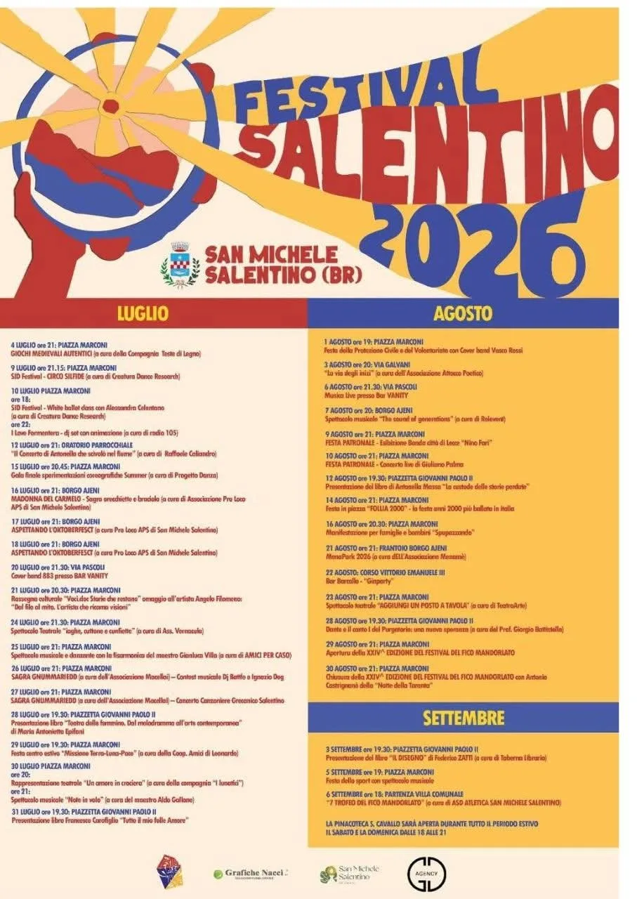 Locandina Spettacolo teatrale “Aggiungi un posto a tavola” — 2026 a San Michele Salentino (Brindisi)