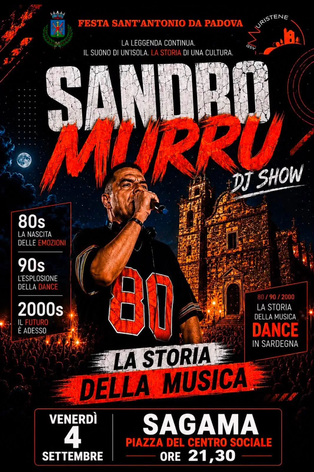 Locandina Festa Sant'Antonio da Padova Uristene 2026 a Sagama (Oristano)