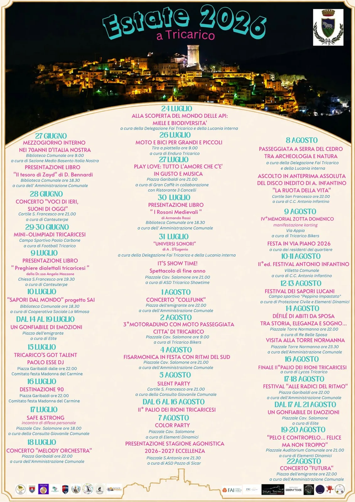 Locandina 3° Motoraduno con moto passeggiata 2026 a Tricarico (Matera)