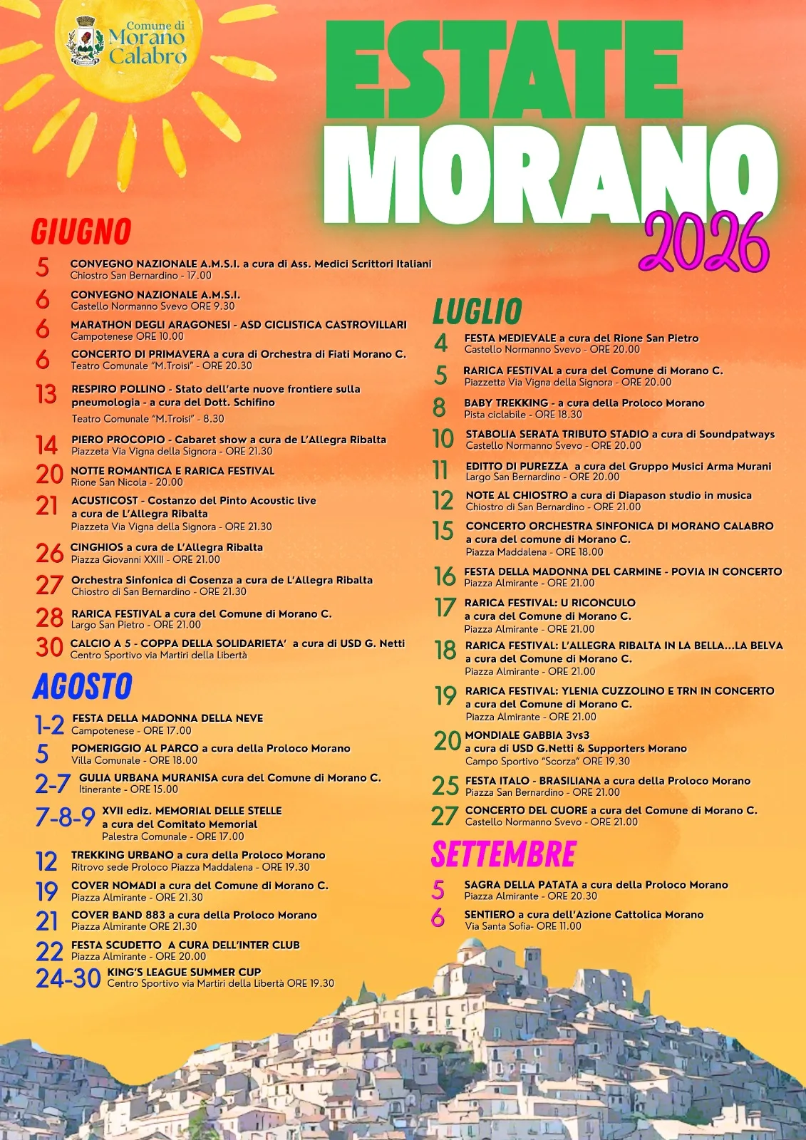 Locandina XVII Memorial delle Stelle 2026 a Morano Calabro (Cosenza)