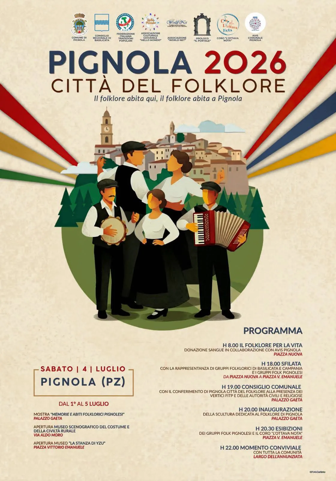 Locandina Pignola Città del Folklore 2026 a Pignola (Potenza)