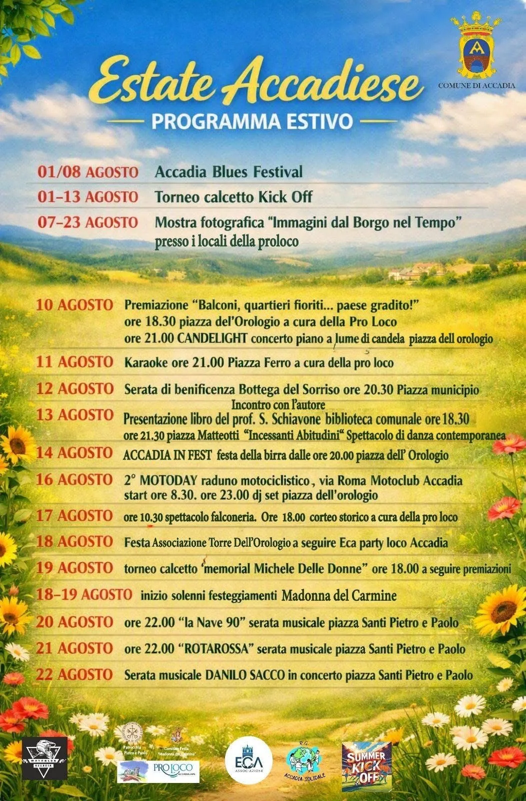 Locandina calendario eventi agosto 2027 a Accadia (Foggia)