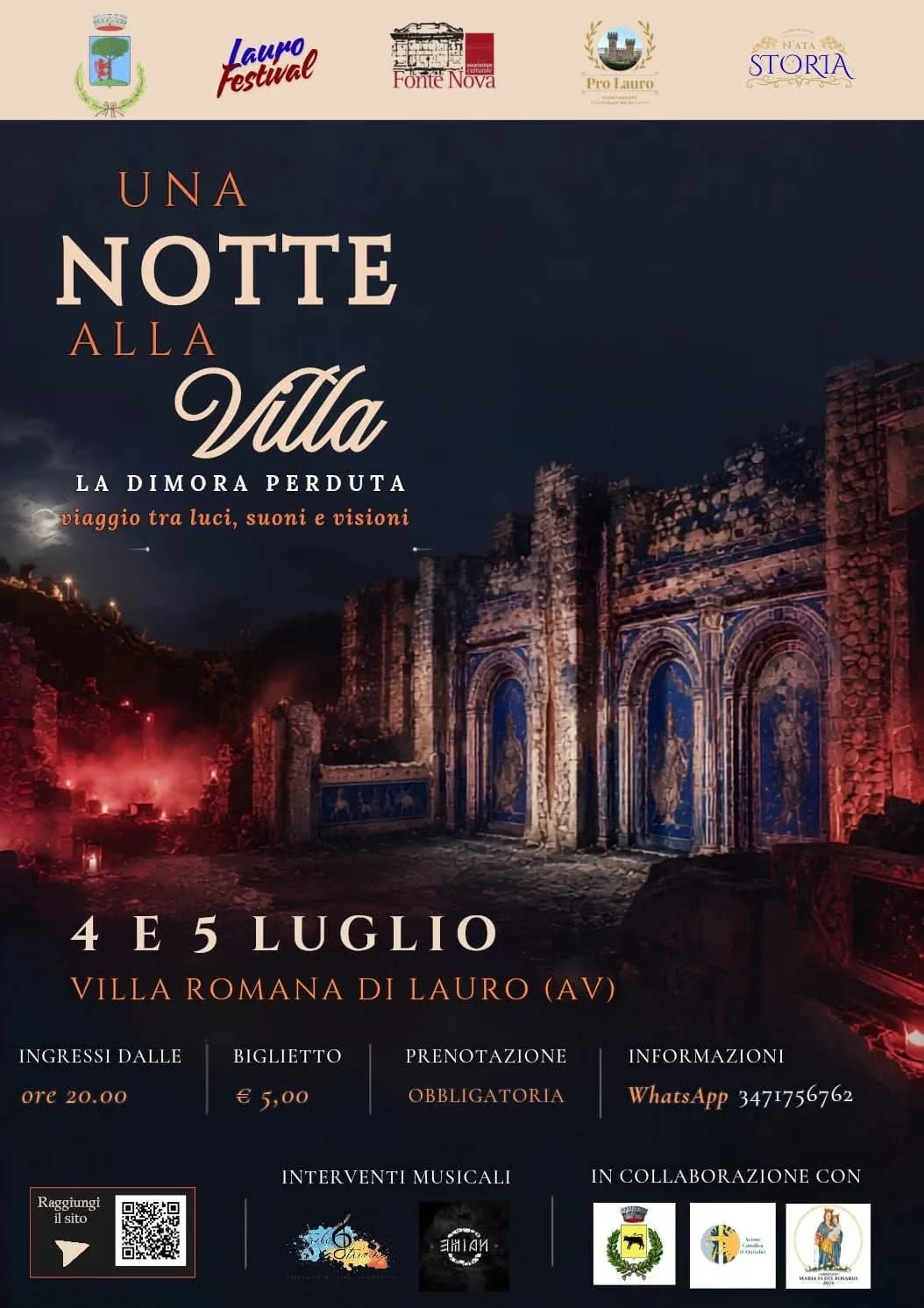 Locandina Una Notte alla Villa 2026 a Lauro (Avellino)