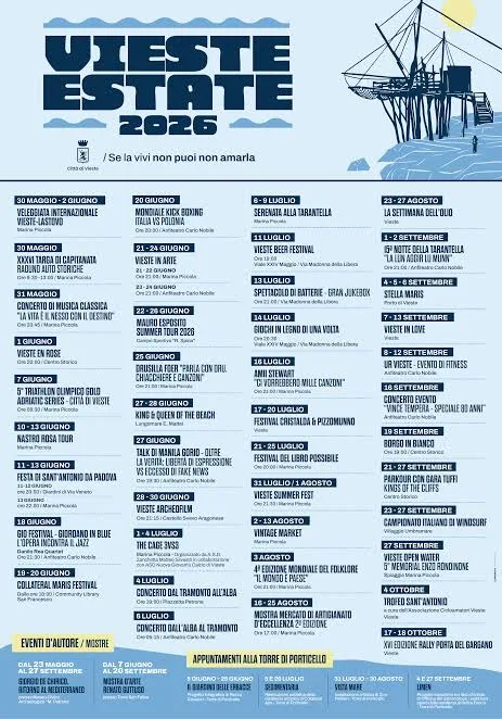 Locandina Vieste Summer Fest 2026 a Vieste (Foggia)