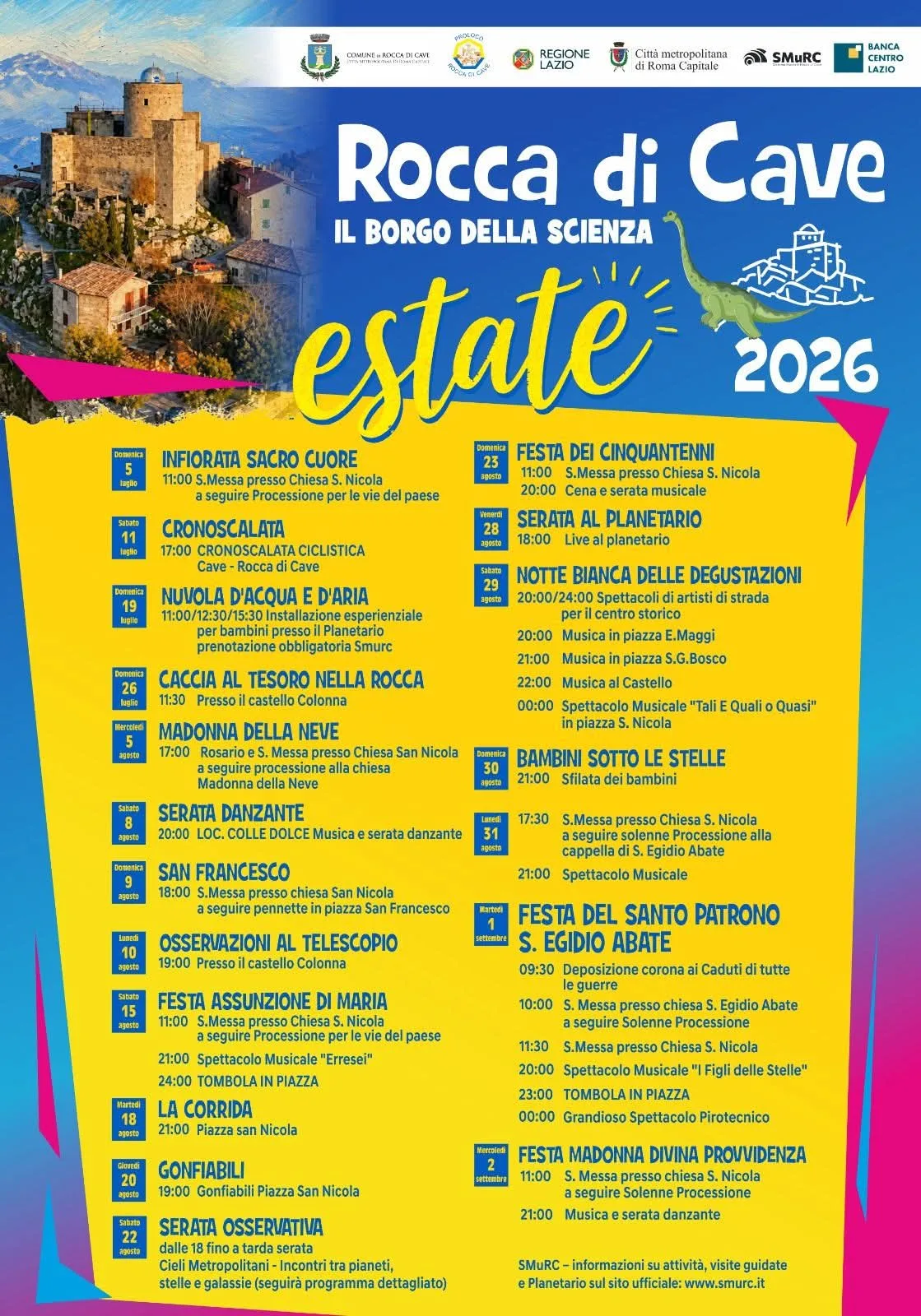 Locandina Nuvola d’Acqua e d’Aria 2026 a Rocca di Cave (Roma)