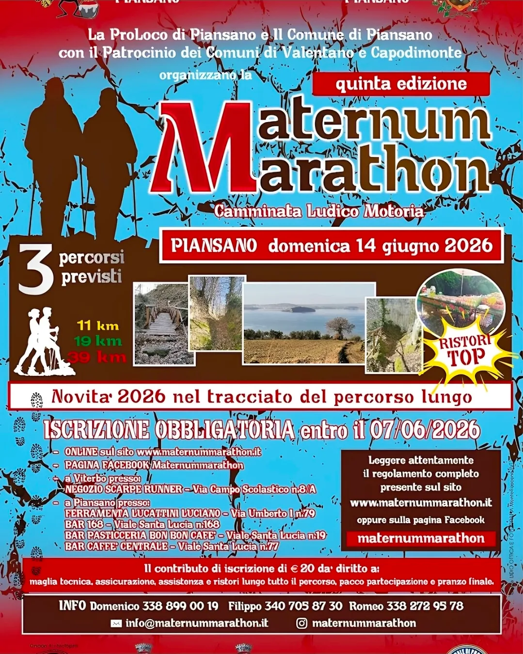 Locandina Maternum Marathon 2026 a Piansano (Viterbo)
