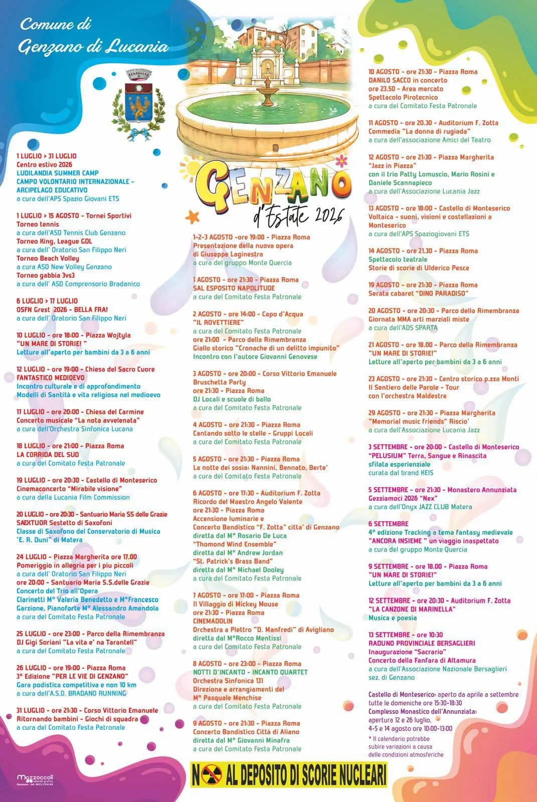 Locandina Concerto La nota avvelenata 2026 a Genzano di Lucania (Potenza)