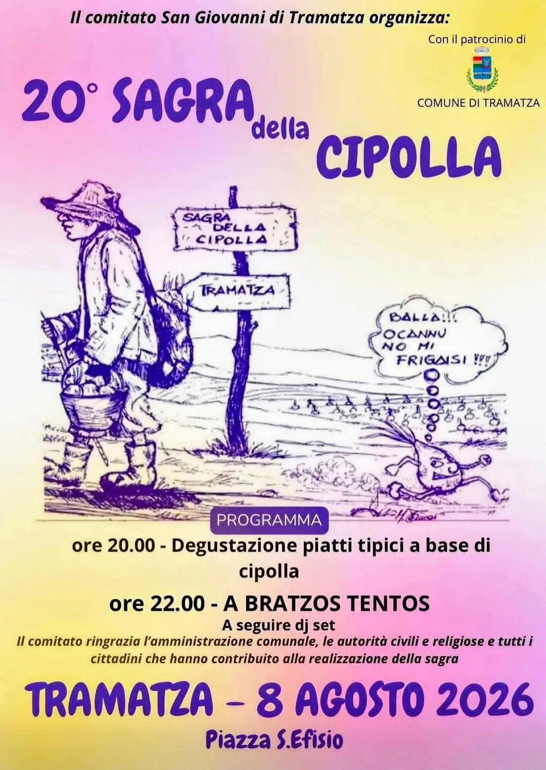 Locandina 20ª Sagra della Cipolla 2026 a Tramatza (Oristano)