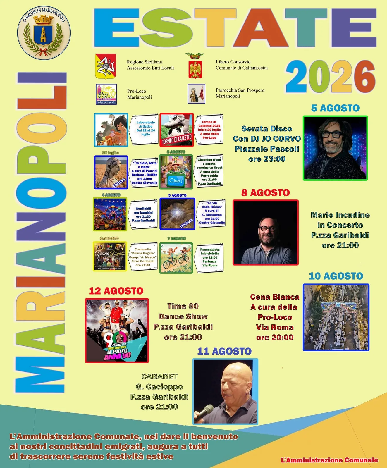 Locandina Torneo di Calcetto 2026 — Inizio 20 luglio a Marianopoli (Caltanissetta)