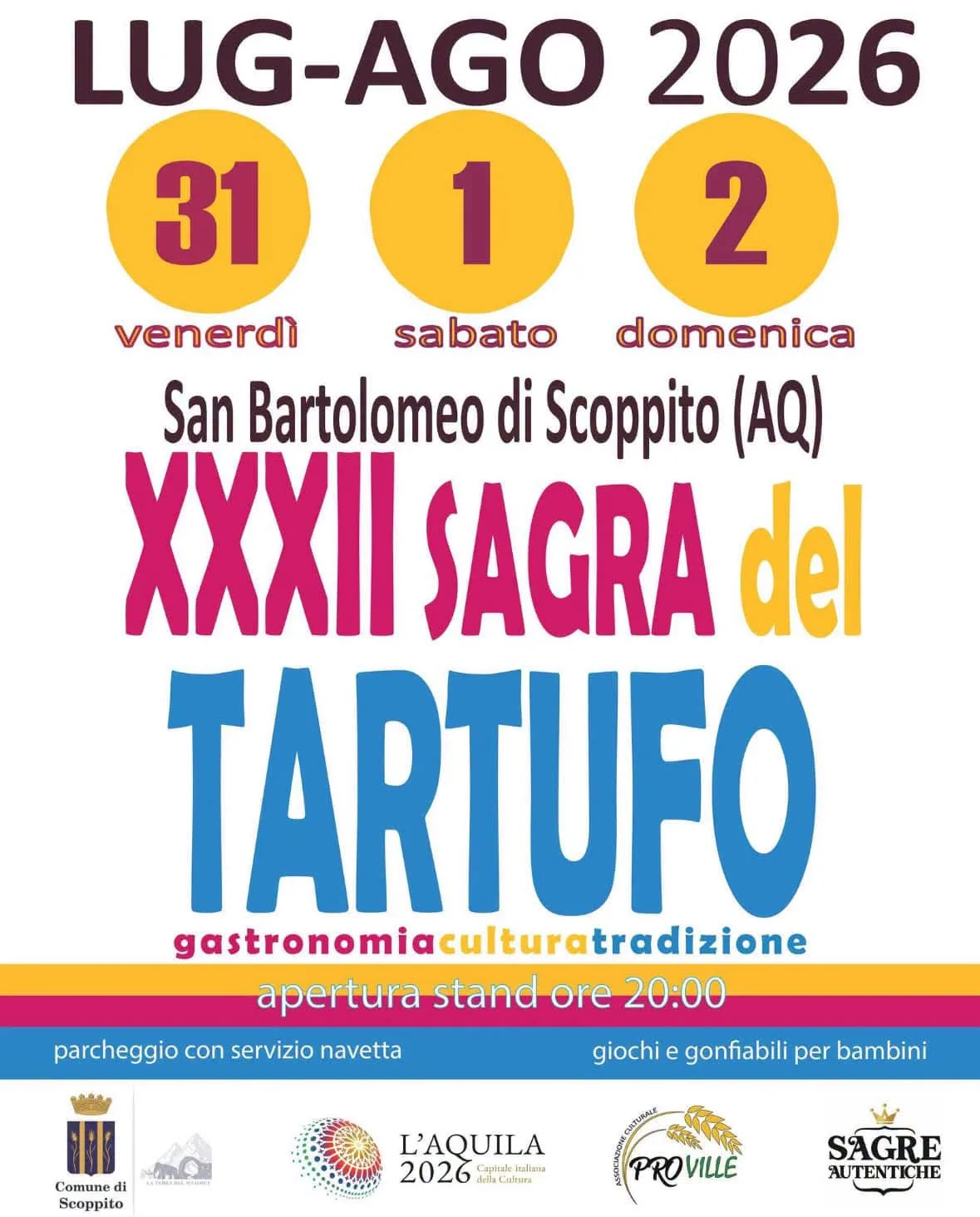 Locandina XXXII Sagra del Tartufo 2026 a Scoppito (L'aquila)