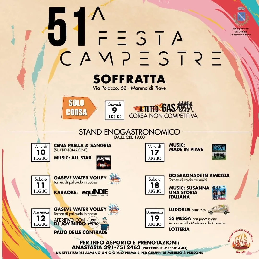 Locandina 51ª Festa Campestre 2026 a Mareno di Piave (Treviso)