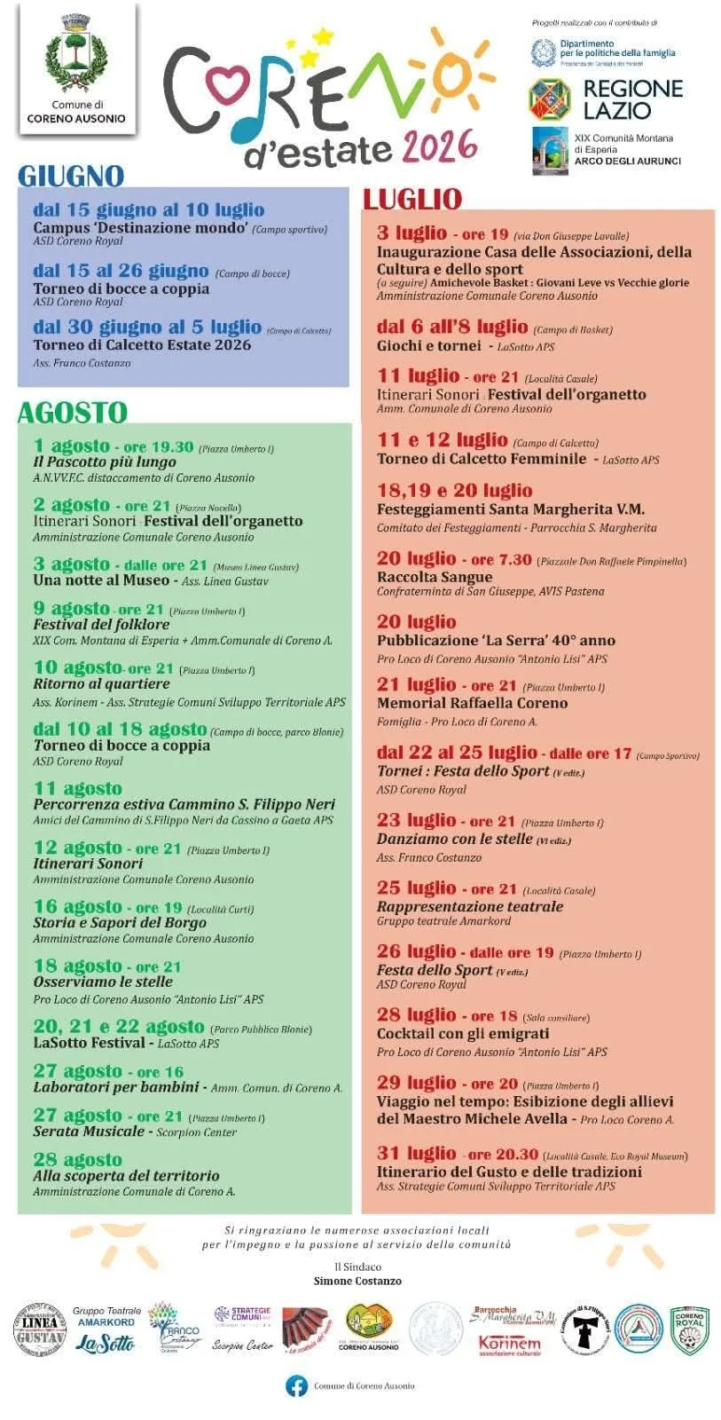 Locandina Alla scoperta del territorio 2026 a Coreno Ausonio (Frosinone)
