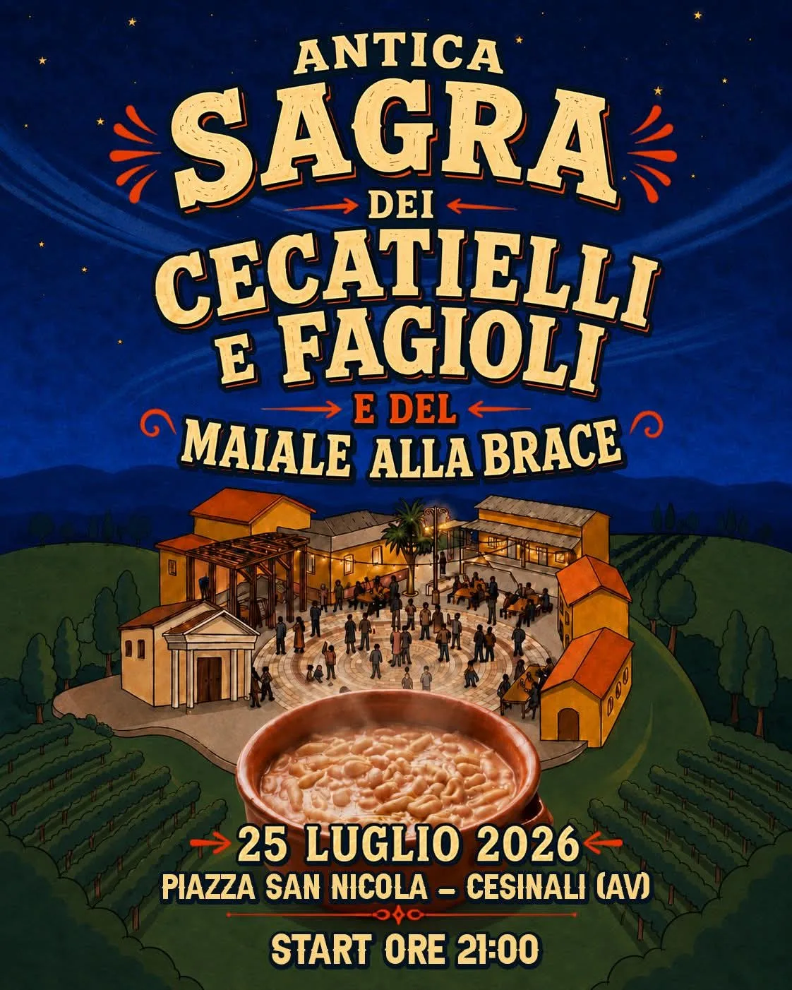 Locandina Antica Sagra dei Cecatielli e Fagioli 2026 a Cesinali (Avellino)