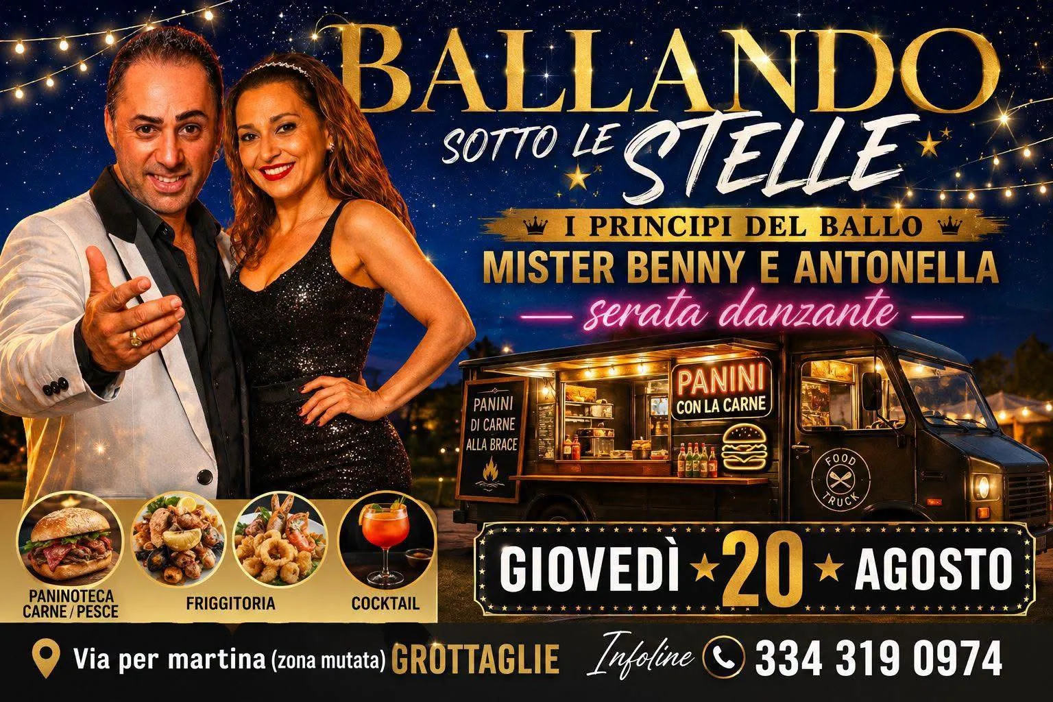 Locandina Ballando sotto le stelle 2026 a Grottaglie (Taranto)