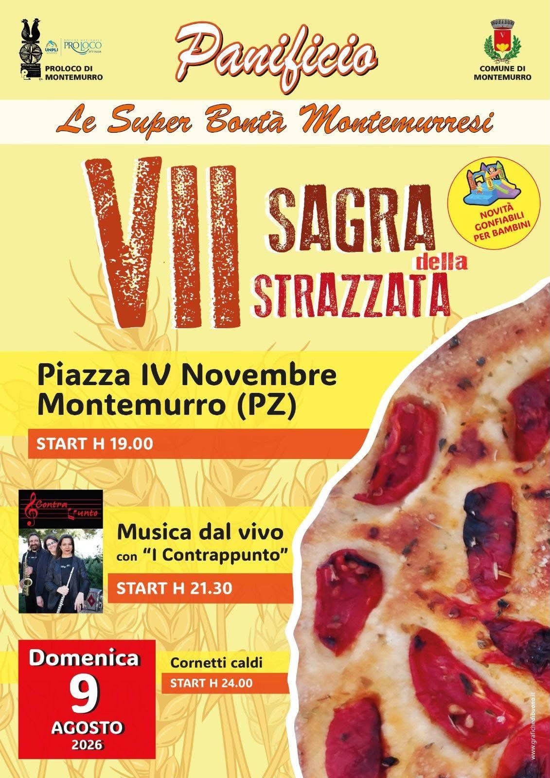 Locandina VII Festa della Strazzata 2026 a Montemurro (Potenza)