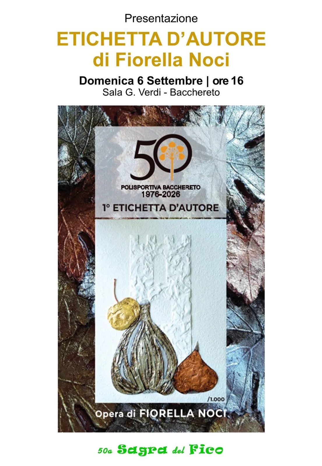 Locandina Presentazione 1ª Etichetta d’Autore 2026 — Fiorella Noci a Carmignano (Prato)