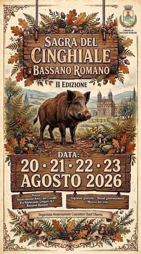 Locandina II Edizione Sagra del Cinghiale Bassano Romano 2026 a Bassano Romano (Viterbo)