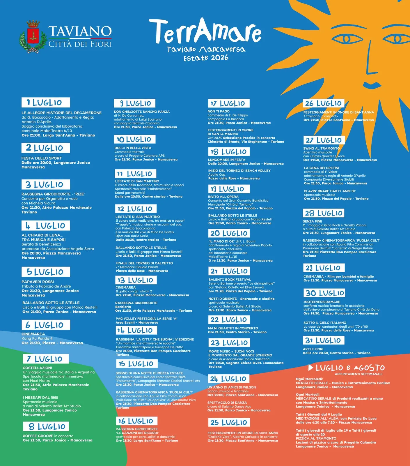 Locandina L’Estate di San Martino: Trapule + Mino De Santis 2026 a Taviano (Lecce)