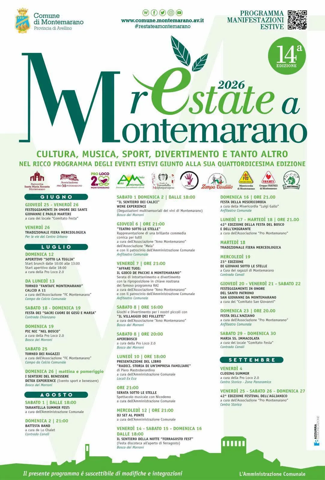 Locandina Festa del Donatore 2026 a Montemarano (Avellino)
