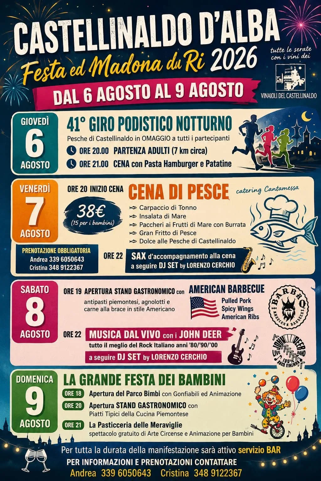Locandina American Barbecue — Festa ed Madona da Ri 2026 a Castellinaldo d'Alba (Cuneo)