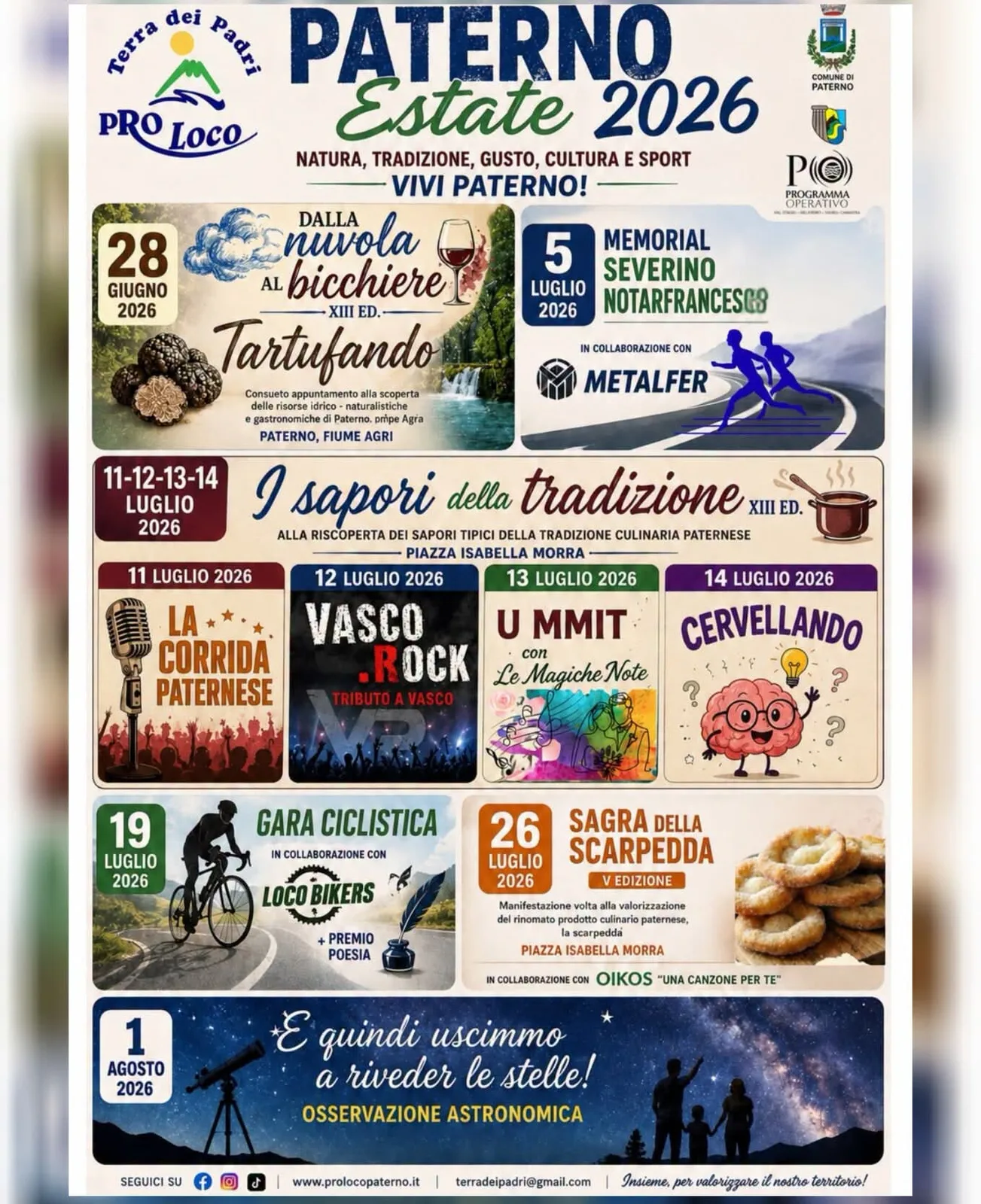 Locandina Osservazione astronomica 2026 a Paterno (Potenza)