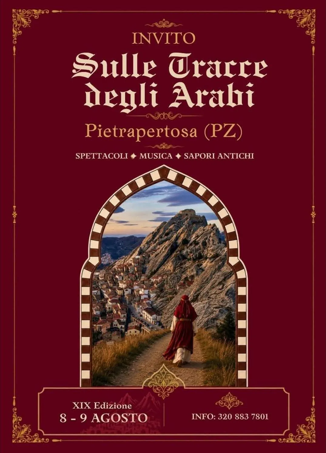 Locandina XIX Sulle Tracce degli Arabi 2026 a Pietrapertosa (Potenza)