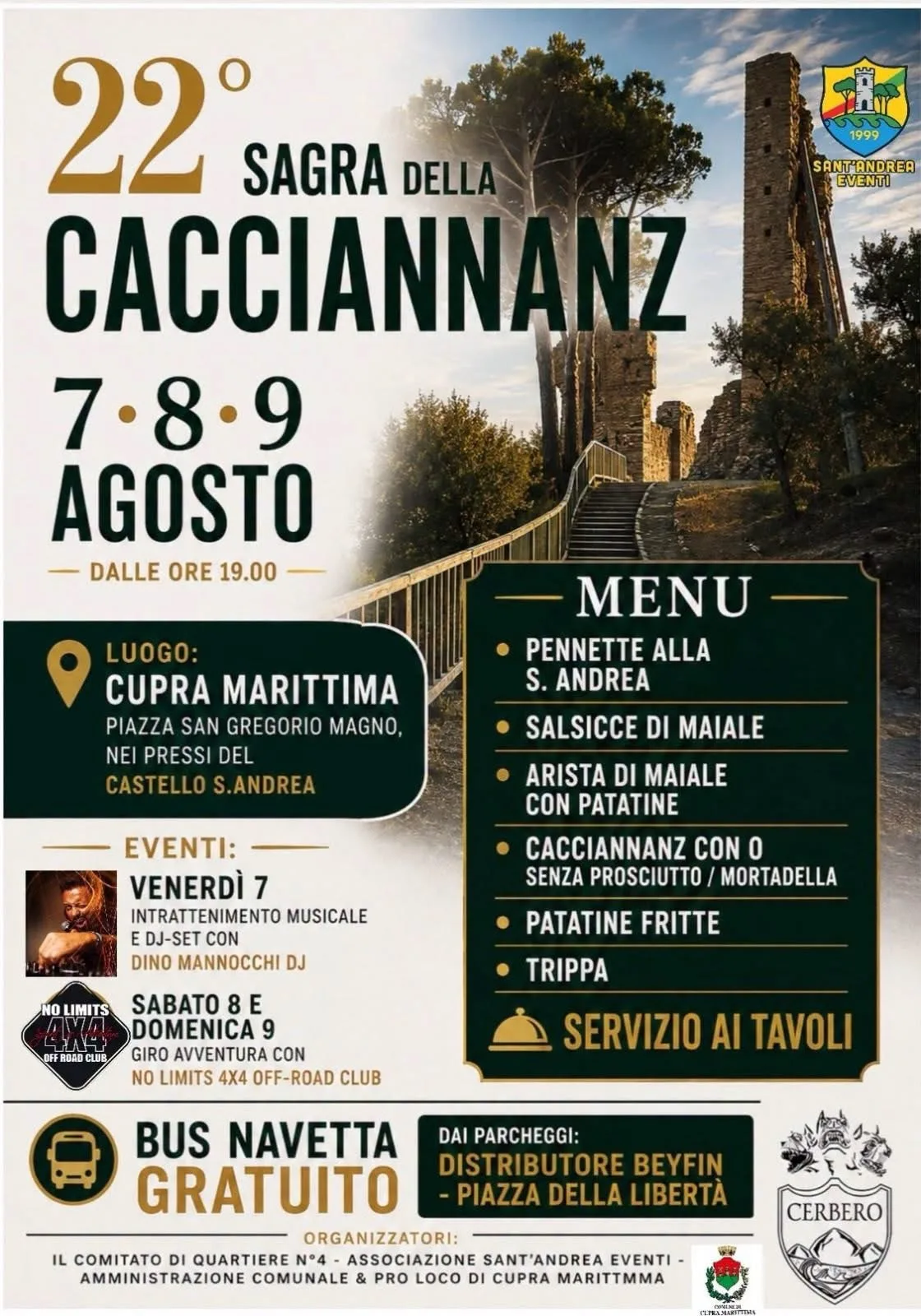 Locandina 22ª Sagra della Cacciannanz 2026 a Cupra Marittima (Ascoli piceno)