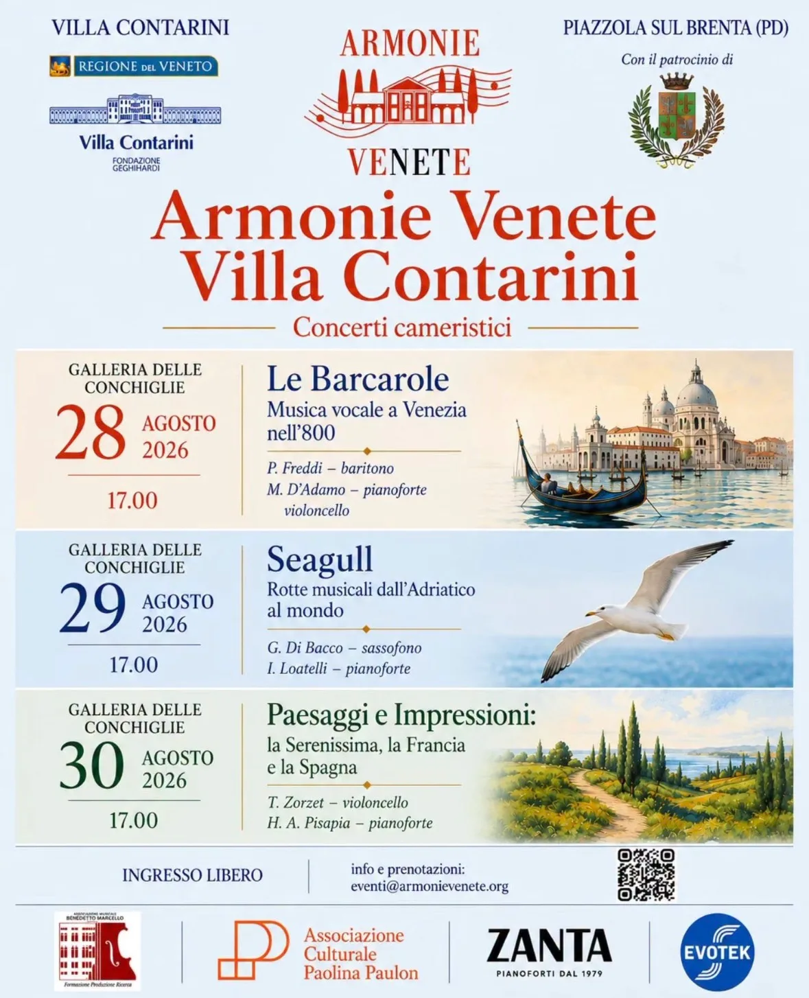 Locandina Armonie Venete Villa Contarini 2026 a Piazzola sul Brenta (Padova)