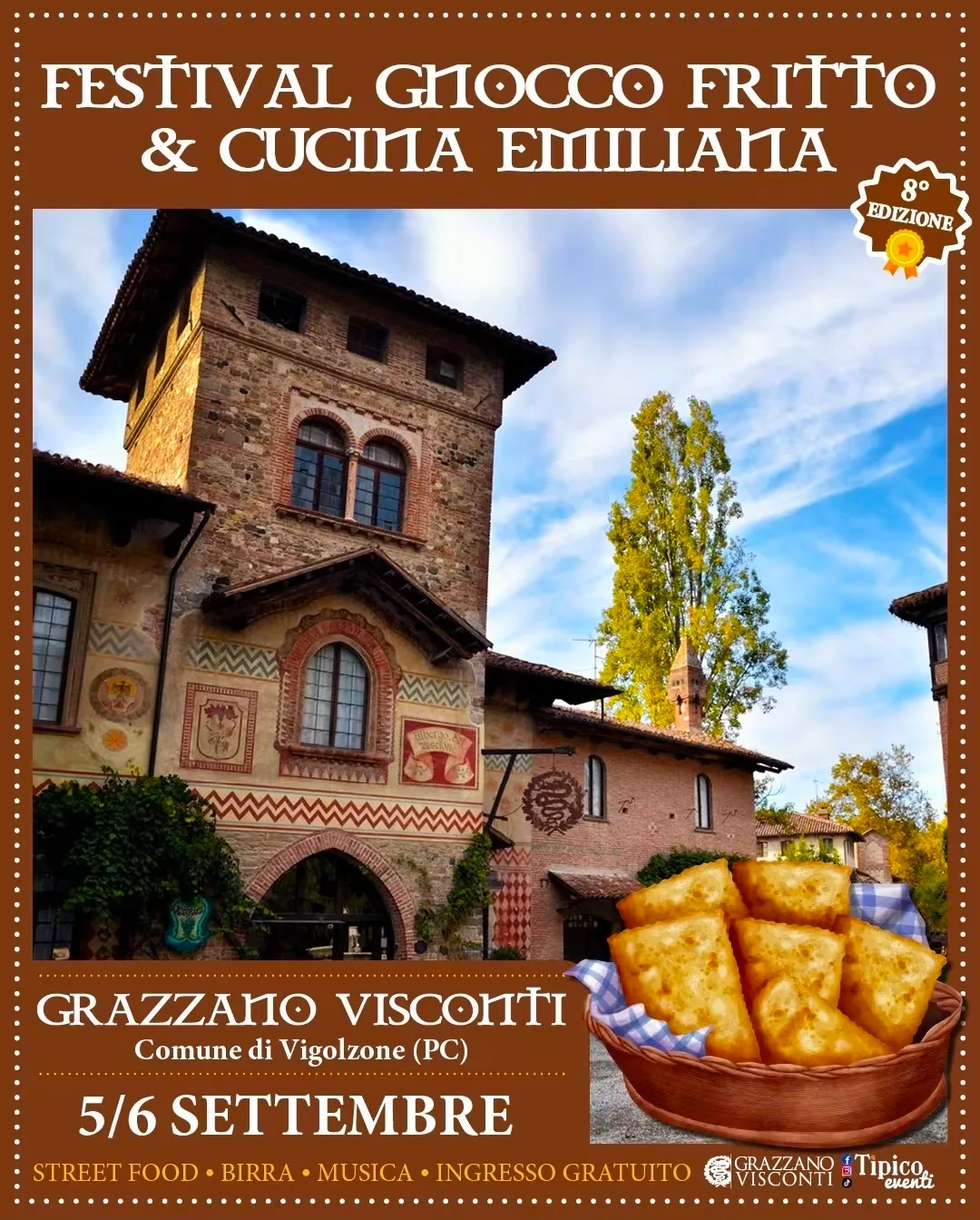 Locandina 8ª Festival Ghocco Fritto & Cucina Emiliana 2026 a Vigolzone (Piacenza)