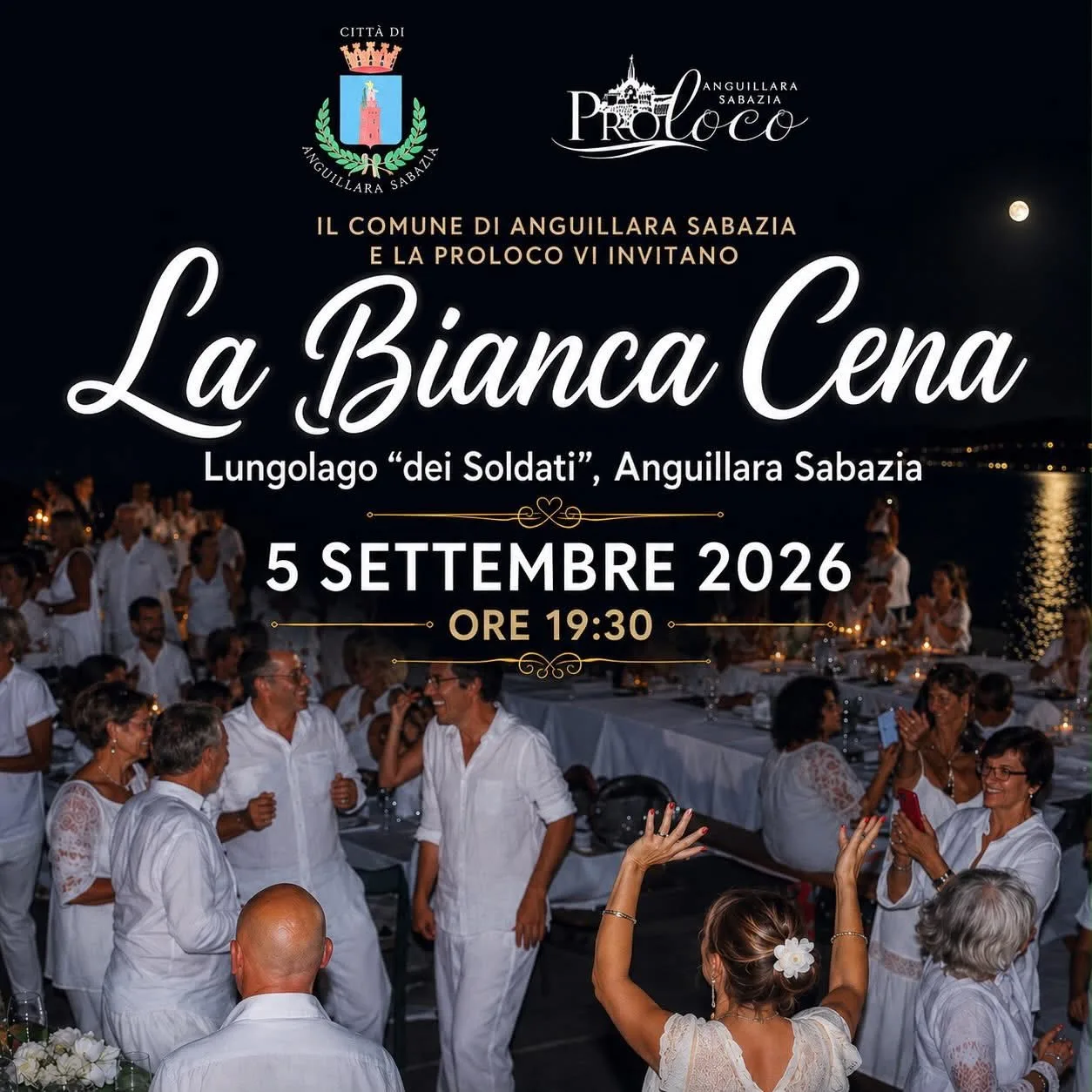 Locandina La Bianca Cena 2026 a Anguillara Sabazia (Roma)